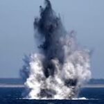 Explosion at sea